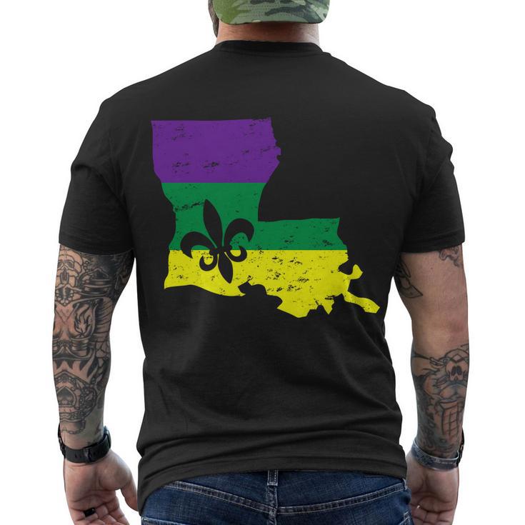 Louisiana Mardi Gras Tshirt Men's Crewneck Short Sleeve Back Print T-shirt