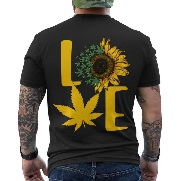 Love Cannabis Sunflower Men's Crewneck Short Sleeve Back Print T-shirt