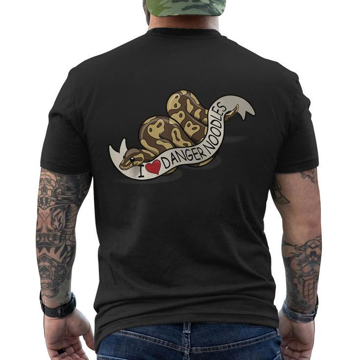 I Love Danger Noodles Ball Python Cute Men's T-shirt Back Print