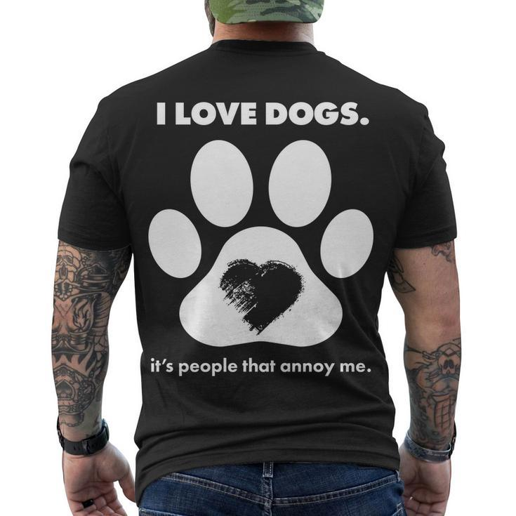 Love Dogs Hate People Tshirt Men's Crewneck Short Sleeve Back Print T-shirt