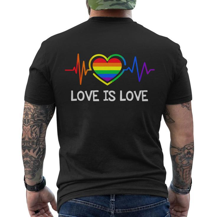 Love Is Love Gay Pride Men's Crewneck Short Sleeve Back Print T-shirt
