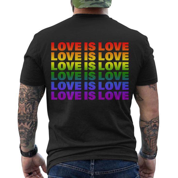 Love Is Love Lgbtq Rainbow Men's Crewneck Short Sleeve Back Print T-shirt