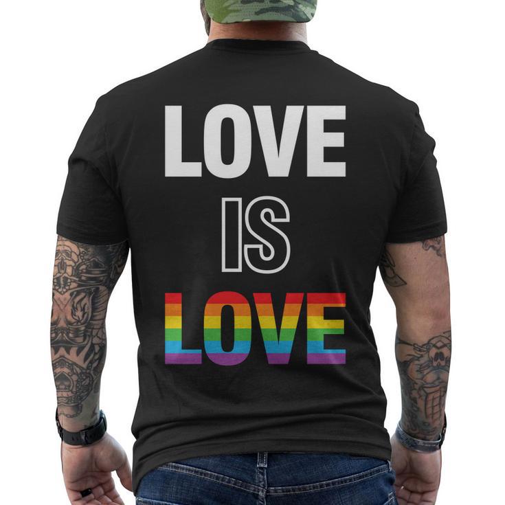 Love Is Love Pride Month Lgbt Men's Crewneck Short Sleeve Back Print T-shirt