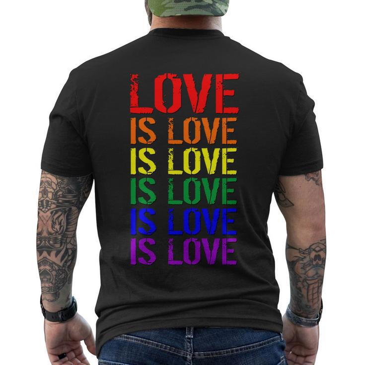 Love Is Love Rainbow Colors Men's Crewneck Short Sleeve Back Print T-shirt