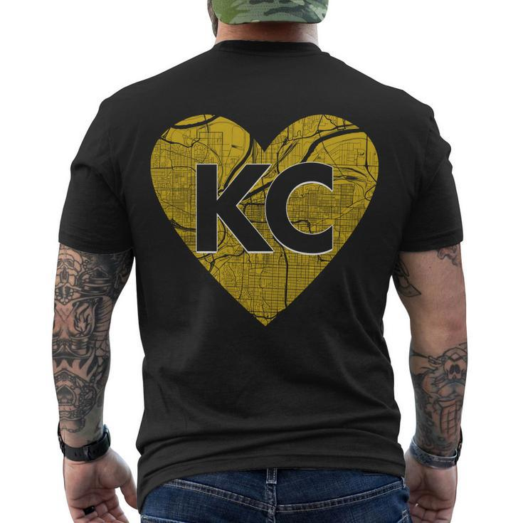 Love Kansas City Football Fan City Map Men's Crewneck Short Sleeve Back Print T-shirt
