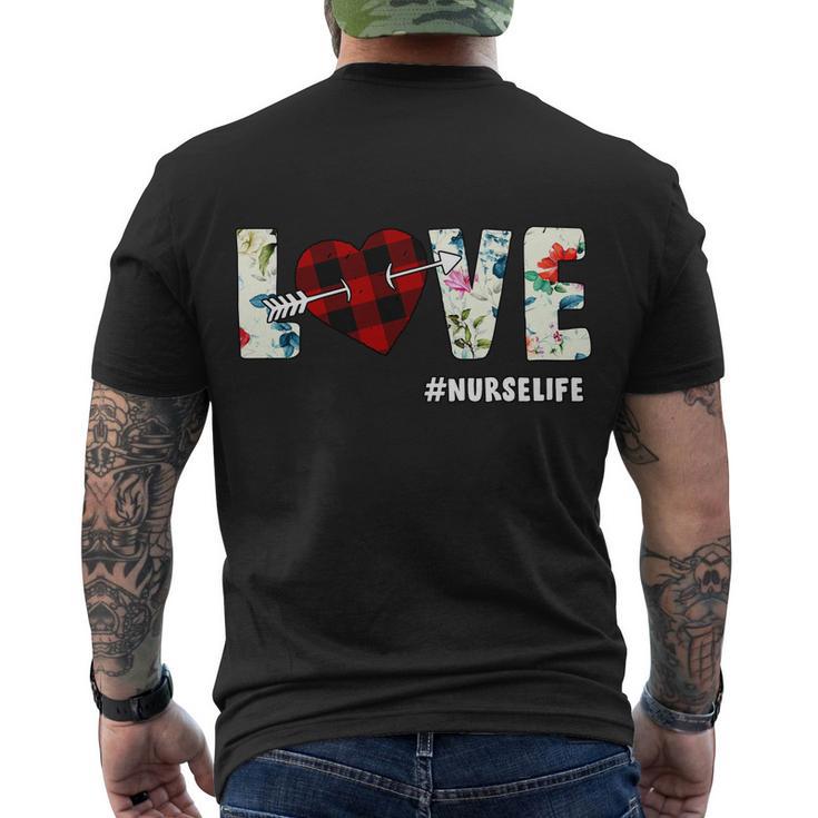 Love Nurselife Arrow Heart Tshirt Men's Crewneck Short Sleeve Back Print T-shirt