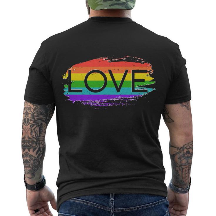 Love Rainbow Paint Gay Pride Tshirt Men's Crewneck Short Sleeve Back Print T-shirt