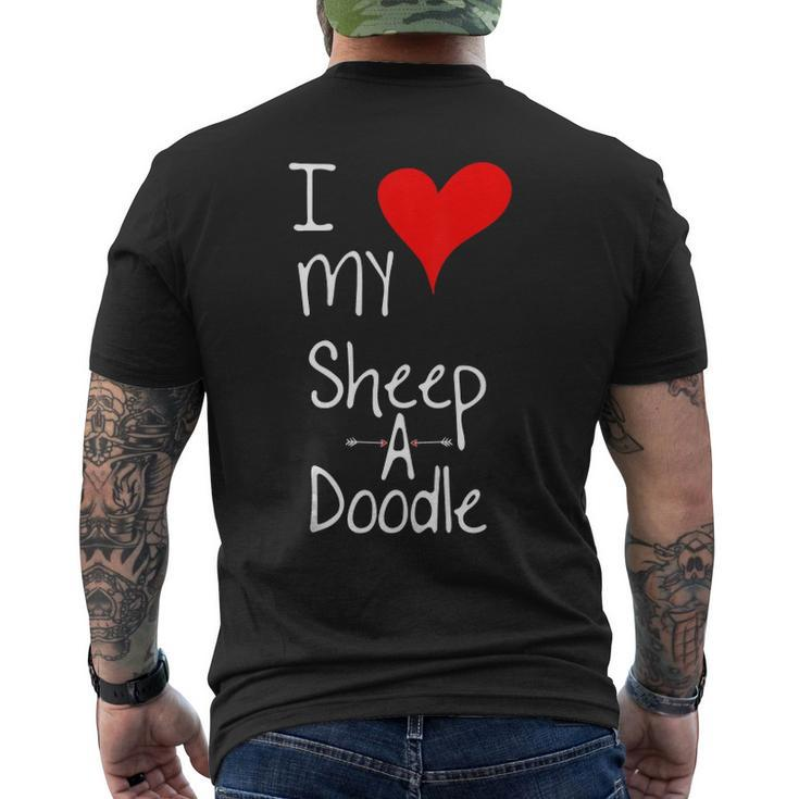 I Love My Sheepadoodle Cute Dog Owner &8211 Graphic Men's Back Print T-shirt