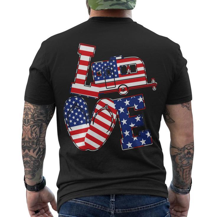 Love Usa Camping Tshirt Men's Crewneck Short Sleeve Back Print T-shirt