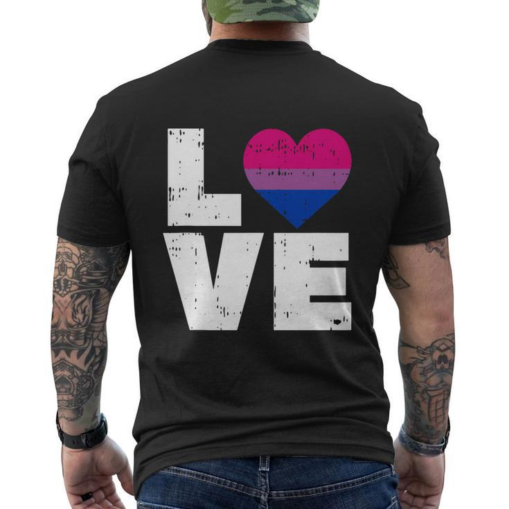 Love Vintage Heart Lgbt Bisexual Colors Gay Flag Pride Gift Men's Crewneck Short Sleeve Back Print T-shirt