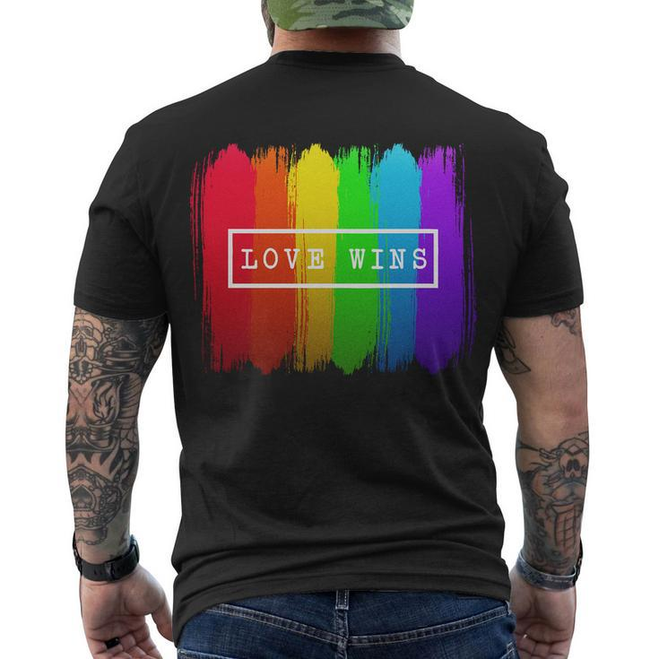 Love Wins Flag Men's Crewneck Short Sleeve Back Print T-shirt