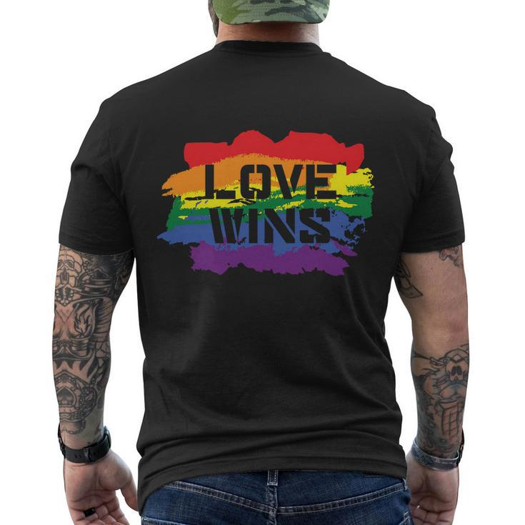 Love Wins Lgbt Gay Pride Lesbian Bisexual Ally Quote V4 Men's Crewneck Short Sleeve Back Print T-shirt