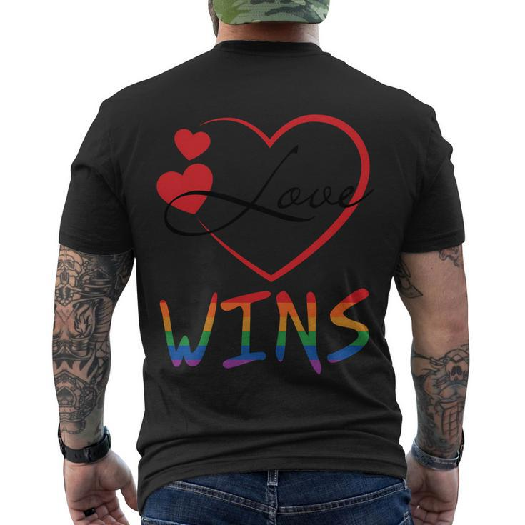 Love Wins Lgbtq Pride Garphic Pride Month Lgbt Men's Crewneck Short Sleeve Back Print T-shirt