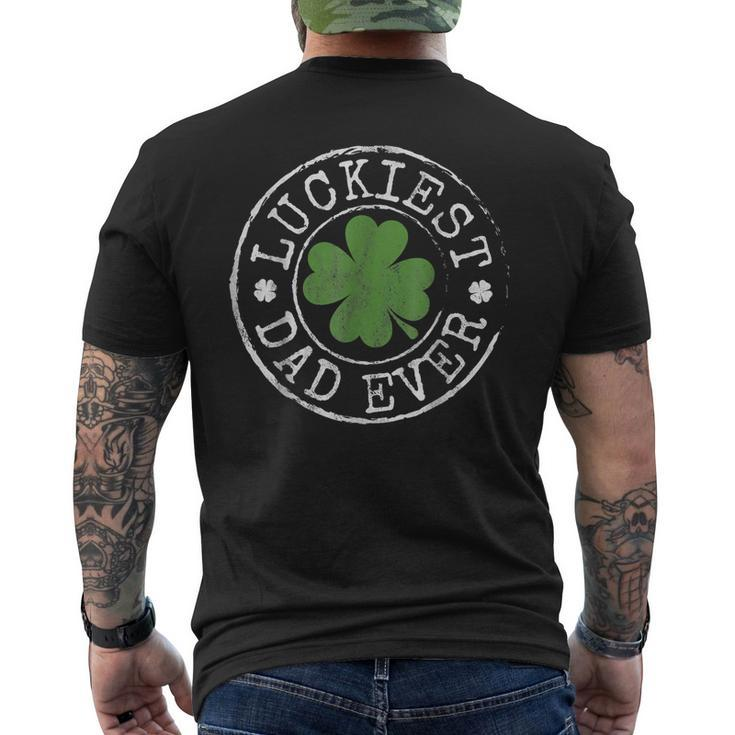 Luckiest Dad Ever Shamrocks Lucky Father St Patricks Day Men's T-shirt Back Print