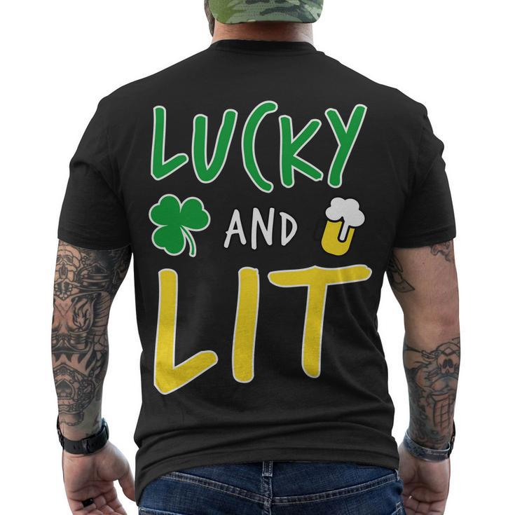 Lucky And Lit St Patricks Day Men's T-shirt Back Print