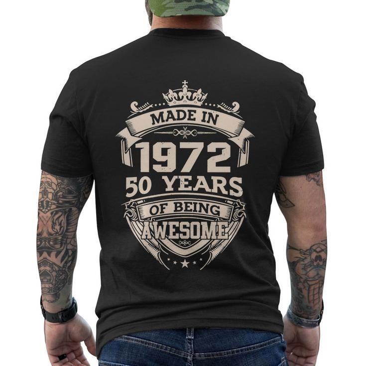 Made In 1972 50 Years If Being Awesome 50Th Birthday Men's Crewneck Short Sleeve Back Print T-shirt