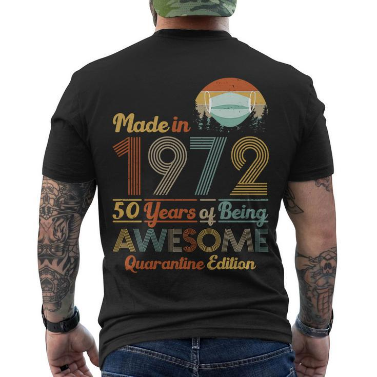 Made In 1972 50 Years Of Being Awesome Quarantine Edition Men's Crewneck Short Sleeve Back Print T-shirt
