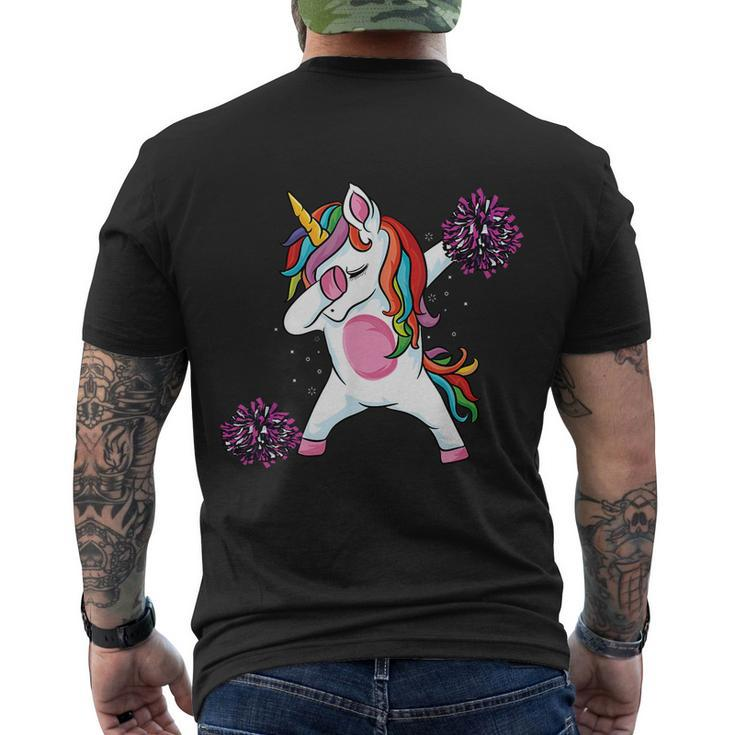Magical Dabbing Unicorn Cheer Cute Unicorn Cheerleading Men's T-shirt Back Print