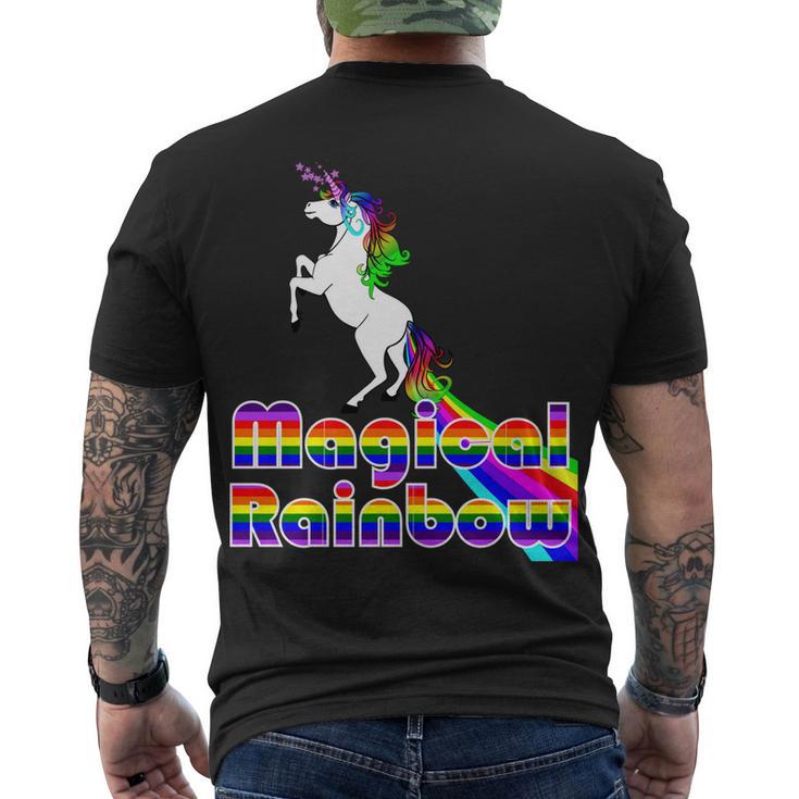 Magical Rainbow Unicorn Men's Crewneck Short Sleeve Back Print T-shirt