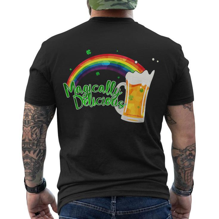 Magically Delicious Rainbow Beer St Patricks Day Men's Crewneck Short Sleeve Back Print T-shirt