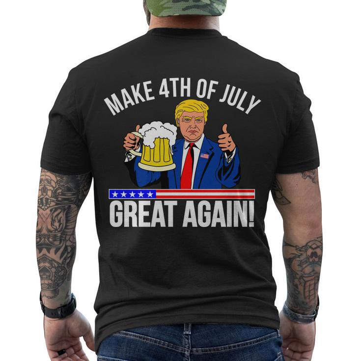 Make 4Th Of July Great Again Donald Trump Beer Usa Tshirt Men's Crewneck Short Sleeve Back Print T-shirt