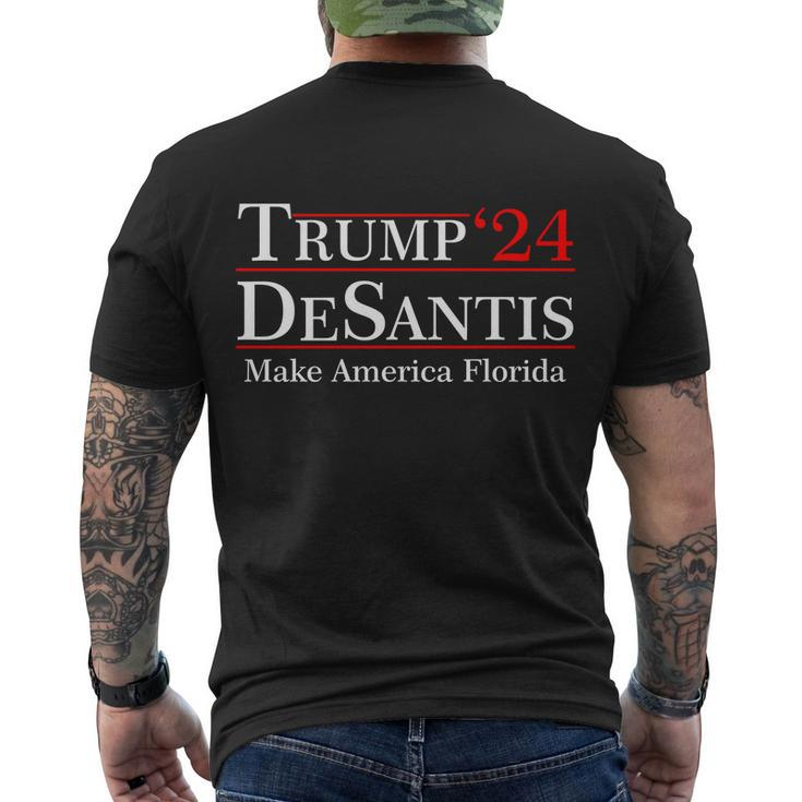 Make America Florida Trump Desantis 2024 Tshirt Men's Crewneck Short Sleeve Back Print T-shirt