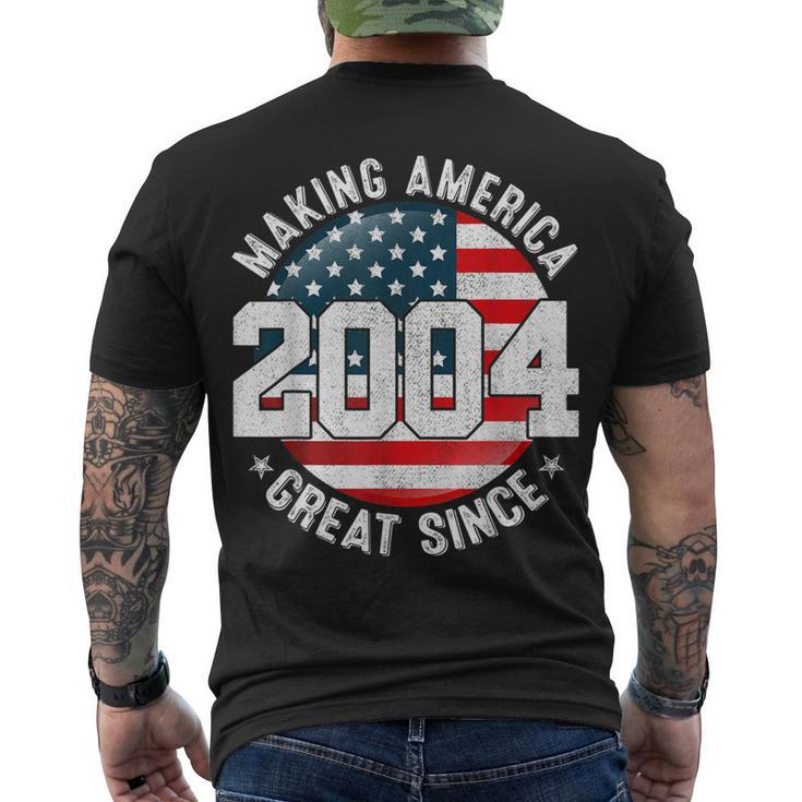 Making America Great Since 2004 Usa Flag Retro 18Th Birthday Men's T-shirt Back Print