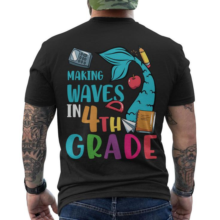Making Waves In 4Th Grade First Day Of School Back To School Men's Crewneck Short Sleeve Back Print T-shirt