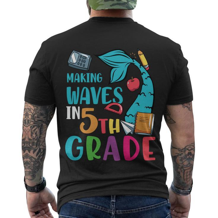 Making Waves In 5Th Grade Back To School First Day Of School Men's Crewneck Short Sleeve Back Print T-shirt
