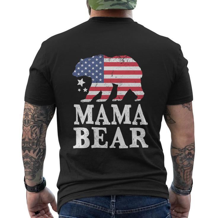 Mama Bear For 4Th Of July Patriotic Flag Men's Crewneck Short Sleeve Back Print T-shirt