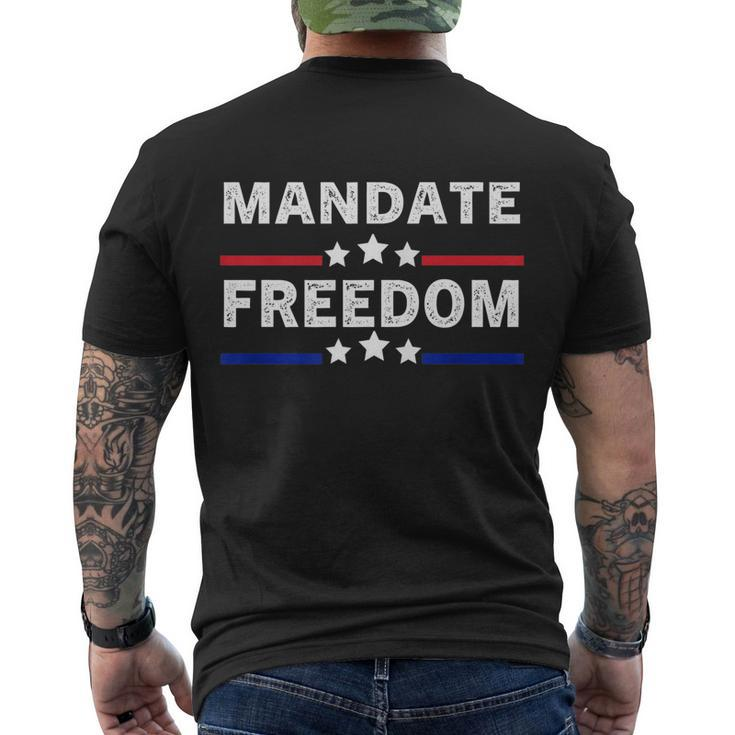 Mandate Freedom Shirt American Flag Support Medical Freedom Men's Crewneck Short Sleeve Back Print T-shirt