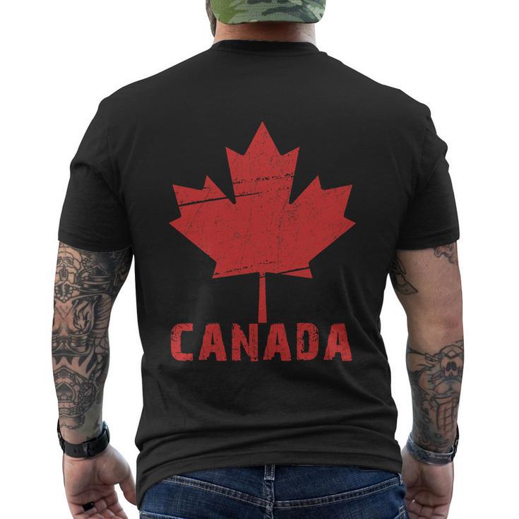 Maple Leaf Canadian Flag Happy Canada Day  Men's Crewneck Short Sleeve Back Print T-shirt