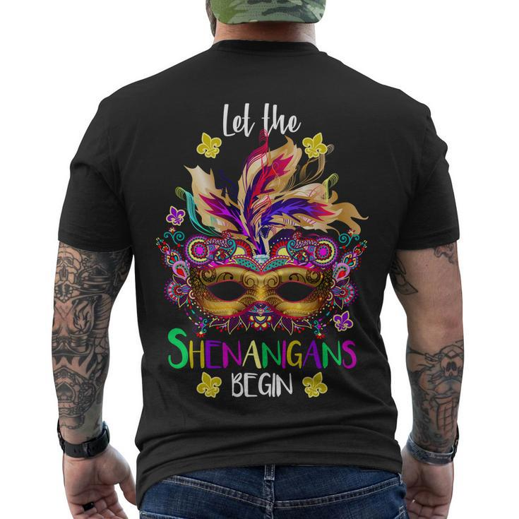 Mardi Gras Let The Shenanigans Begin V2 Men's Crewneck Short Sleeve Back Print T-shirt