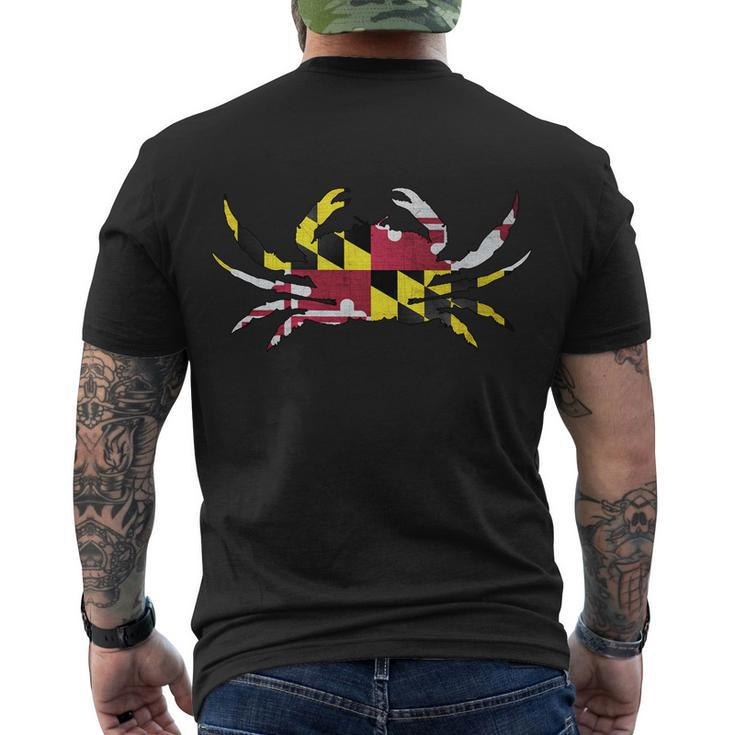Maryland Flag Crab Men's Crewneck Short Sleeve Back Print T-shirt