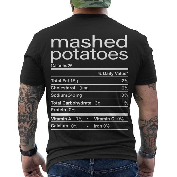 Mashed Potato Nutritional Facts Funny Thanksgiving Men's Crewneck Short Sleeve Back Print T-shirt