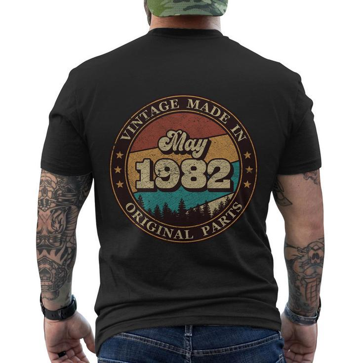 May 1982 In 2022 40Th Birthday Party Vintage Men's Crewneck Short Sleeve Back Print T-shirt