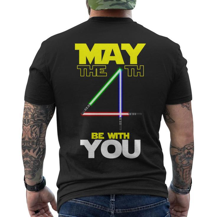 May The 4Th Be With You Lightsaber Tshirt Men's Crewneck Short Sleeve Back Print T-shirt