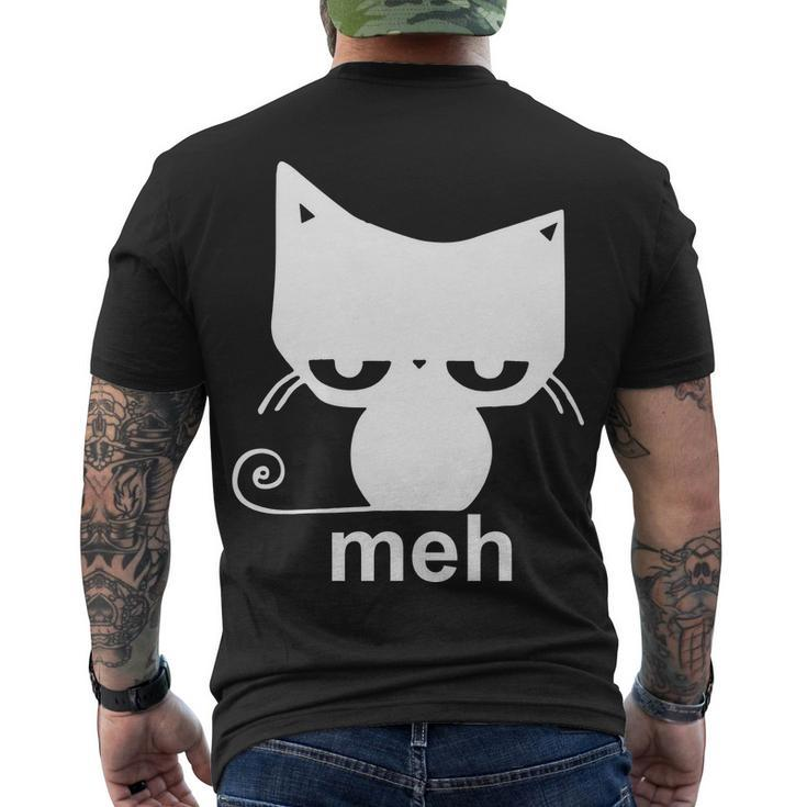 Meh Cat Funny Meme Men's Crewneck Short Sleeve Back Print T-shirt