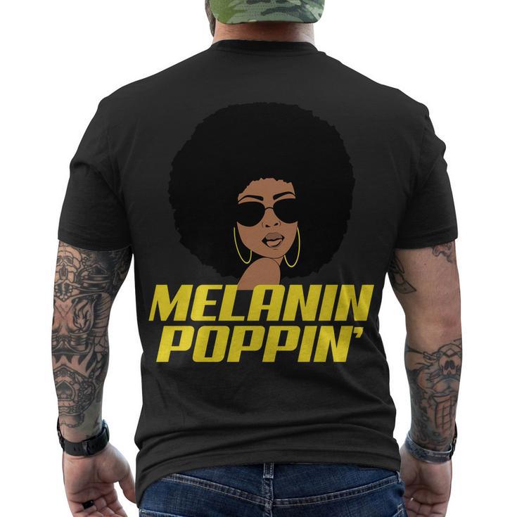 Melanin Poppin Proud African Pride Men's Crewneck Short Sleeve Back Print T-shirt