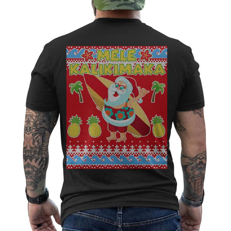 Mele Kalikimaka Santa Ugly Christmas V2 Men's Crewneck Short Sleeve Back Print T-shirt