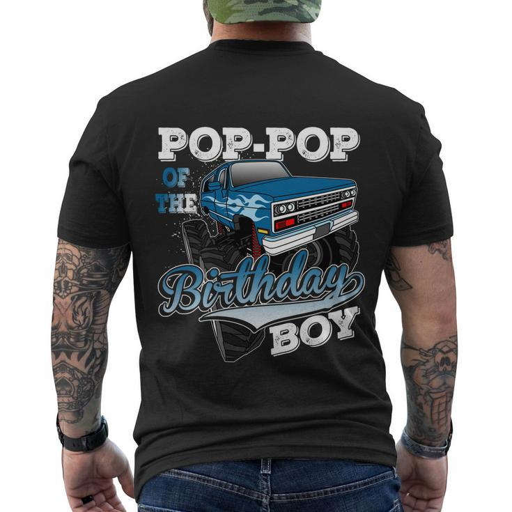Mens Popgiftpop Of The Birthday Boy Monster Truck Birthday Gift Men's Crewneck Short Sleeve Back Print T-shirt