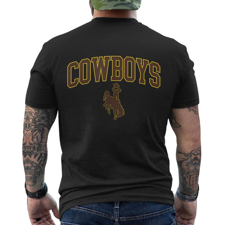 Mens Wyoming Cowboys Apparel Cowboys Arch & Logo Men's Crewneck Short Sleeve Back Print T-shirt