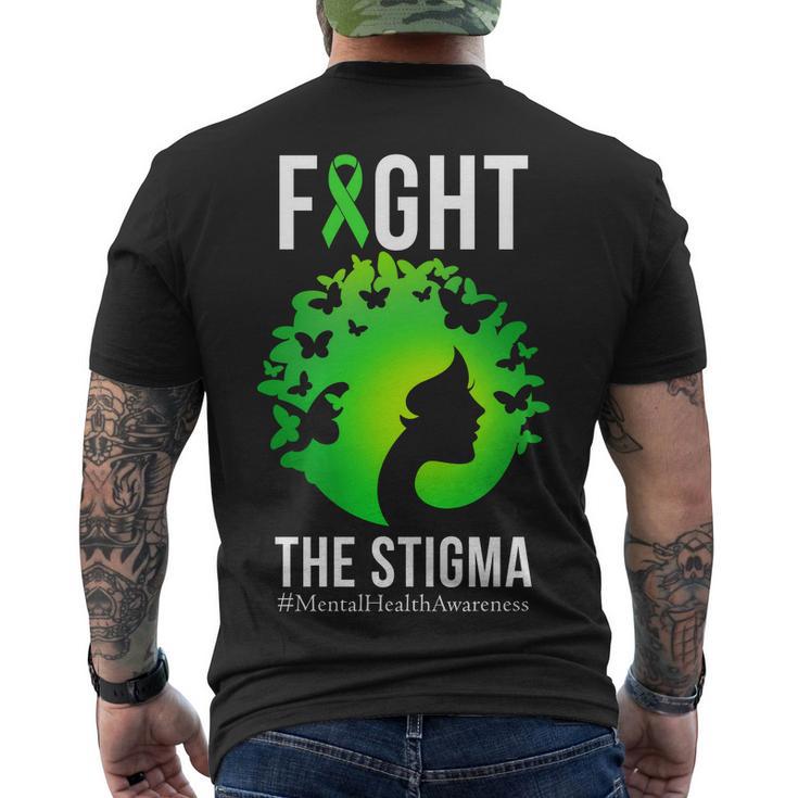 Mental Health Fight The Stigma Tshirt Men's Crewneck Short Sleeve Back Print T-shirt