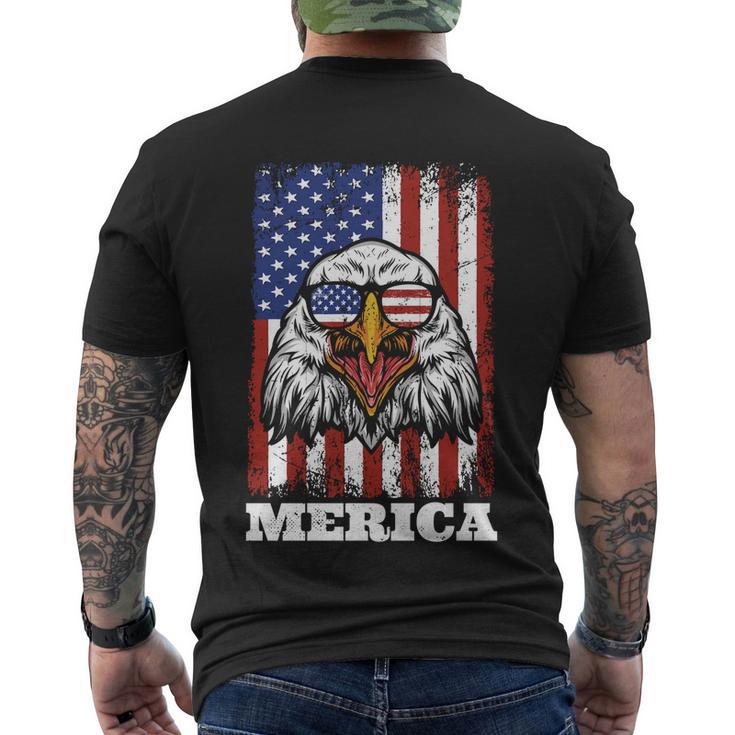 Merica Eagle Mullet 4Th Of July American Flag Stars Stripes Gift Men's Crewneck Short Sleeve Back Print T-shirt