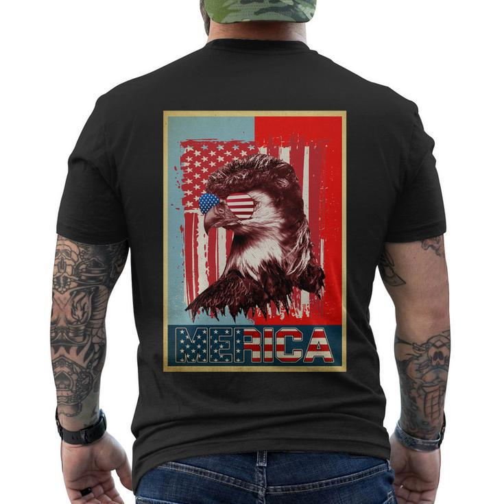 Merica Eagle Mullet 4Th Of July American Flag Vintage Usa Gift Men's Crewneck Short Sleeve Back Print T-shirt