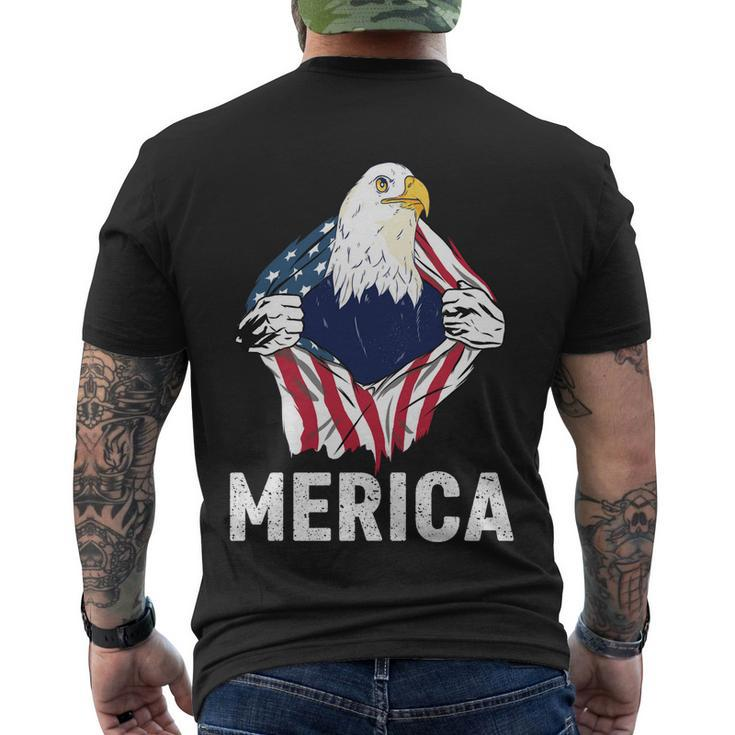 Merica Eagle Mullet 4Th Of July Funny Usa American Flag Great Gift Men's Crewneck Short Sleeve Back Print T-shirt