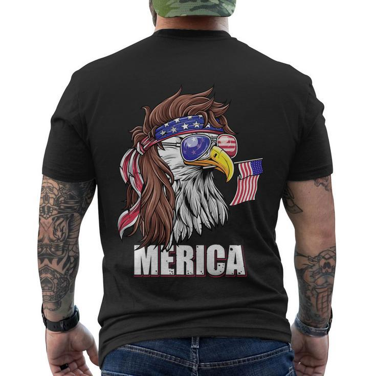 Merica Eagle Mullet 4Th Of July Usa American Flag Patriotic Great Gift Men's Crewneck Short Sleeve Back Print T-shirt