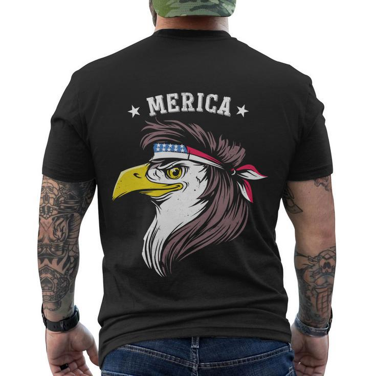 Merica Funny Gift Funny Eagle Mullet Funny Gift 4Th Of July Funny Gift Patriotic Men's Crewneck Short Sleeve Back Print T-shirt
