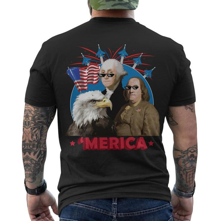 Merica Patriotic Party Men's Crewneck Short Sleeve Back Print T-shirt