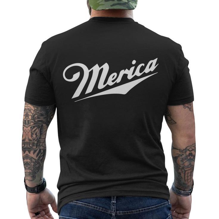 Merica Simple Logo Men's Crewneck Short Sleeve Back Print T-shirt